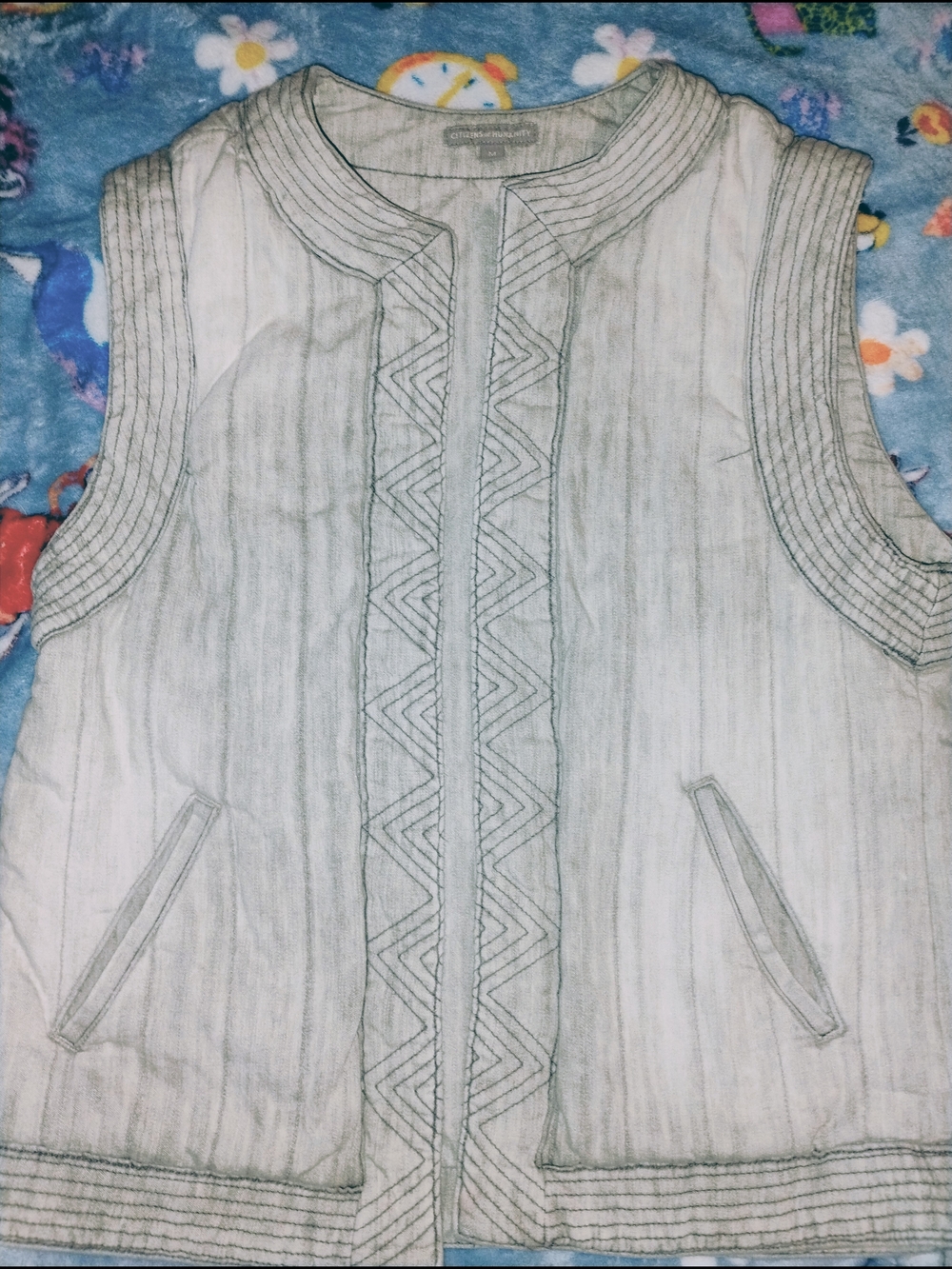 Citizens Of Humanity Light Gray Quilted Sleeveless Vest